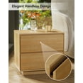 thumbnail image 5 of EYYTHUNG Farmhouse Nightstand Set of 2, 21.6" Large Wooden Bedside Table with 2 Storage Drawers, Modern Bedside End Table, Nautral Oak, 5 of 6