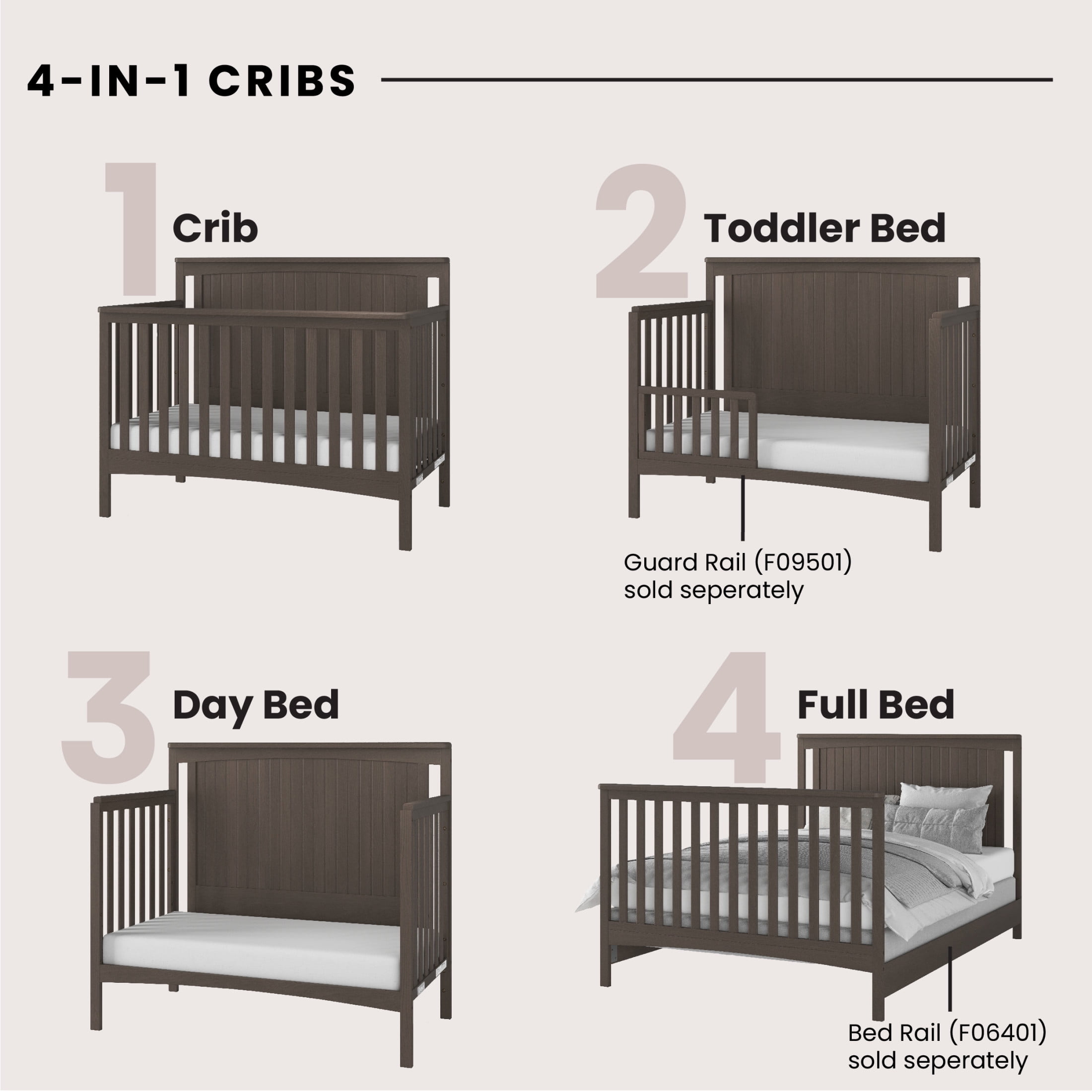 Child Craft Scout Crib, Dresser and Glider Nursery Set, 4-in-1 Convertible Crib with Rocker, Dapper Gray, 3-Piece