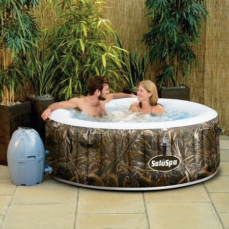 SaluSpa Realtree MAX-5 AirJet 4-Person Portable Inflatable Hot Tub (Best Above Ground Hot Tubs)
