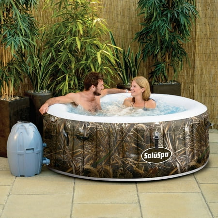 SaluSpa Realtree MAX-5 AirJet 4-Person Portable Inflatable Hot Tub (Best Rated Hot Tubs)