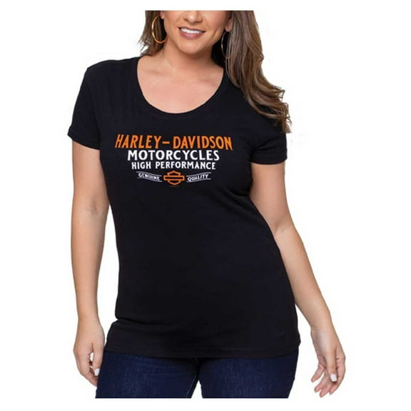 Harley-Davidson Women's Bold River Short Sleeve Round Neck Tee - Black (XL), Harley Davidson