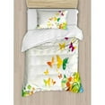 thumbnail image 3 of Colorful Duvet Cover Set Queen Size, Silhouettes of Butterflies Freedom Icons of the Nature Festival Artwork Print, Decorative 3 Piece Bedding Set with 2 Pillow Shams, Multicolor, by Ambesonne, 3 of 3
