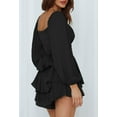 thumbnail image 4 of Pink Queen 2026 Spring Women Boho Off-Shoulder Ruffle Chiffon Summer Shorts Jumpsuit S-XL, 4 of 6