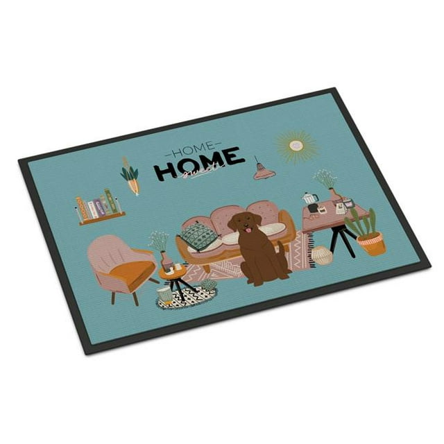 Carolines Treasures CK7901MAT Tapis Intérieur Ou Extérieur 18 x 27 Po. Chocolate Labrador Sweet Home