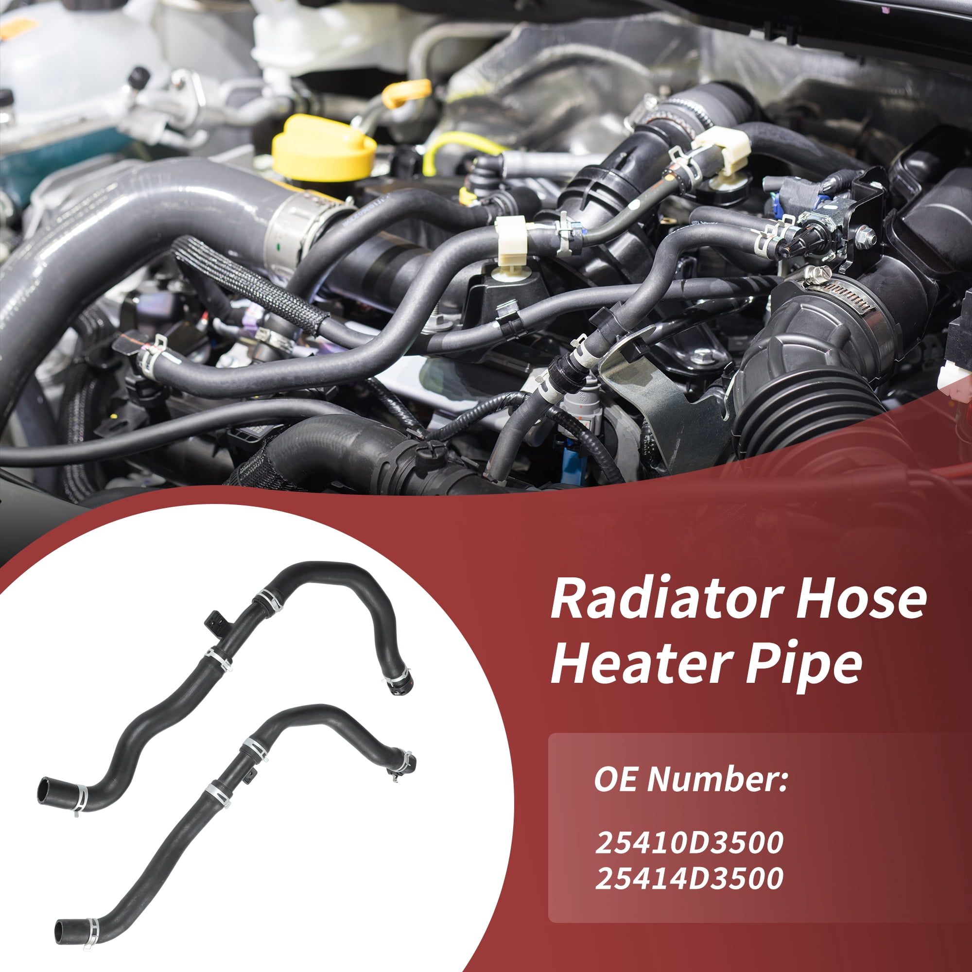 Unique Bargains 2pcs Hvac Engine Radiator Coolant Hose For Hyundai Tucson 2016-2021