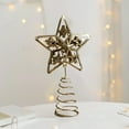 thumbnail image 4 of Golden Five Pointed Star Christmas Tree Topper - Iron Star Tree Top Decoration Festive Holiday Ornament for Christmas Tree Window Home Decor, 4 of 6