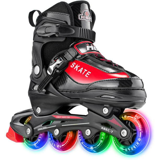 Adjustable Inline Skates with All Light up Wheels, Outdoor & Indoor  Illuminating Roller Skates for Boys, Girls, Beginners