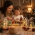 thumbnail image 4 of Gingerbread House Decoration Set Christmas Holiday Village Tabletop Ornament Festive Party Scene Layout for Home Mantel Desktop Collectible, 4 of 5