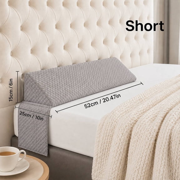 35D Rebound Foam Bed Wedge Pillow, Headboard Gap Filler Cushion With Side Pocket, Washable Cover, Back Support for Sleeping Reading Nursing Care, Multi‑Colors