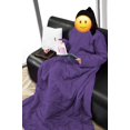 thumbnail image 3 of Lightweight Wearable Comforter/Blanket for Adult Women and Men, Super Soft Comfy Warm Plush Throw with Sleeves Wrap Robe - 6ft Size, Purple, 3 of 6