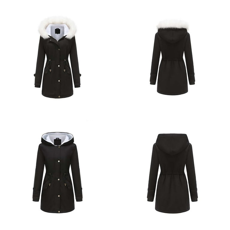 Black and white women's coat hot sale