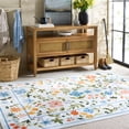 thumbnail image 2 of SAFAVIEH Martha Stewart Charmaine Floral Machine Washable Area Rug, Light Blue/Rust, 3' x 5', 2 of 11