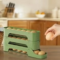 thumbnail image 5 of 3-Layer Refrigerator Egg Rack Transparent Rolling Egg Dispenser Space-Saving Automatic Slide-Out Tray Fits Fridge Doors Holds 18-30 Eggs & Easy-Clean Kitchen Storage, 5 of 6