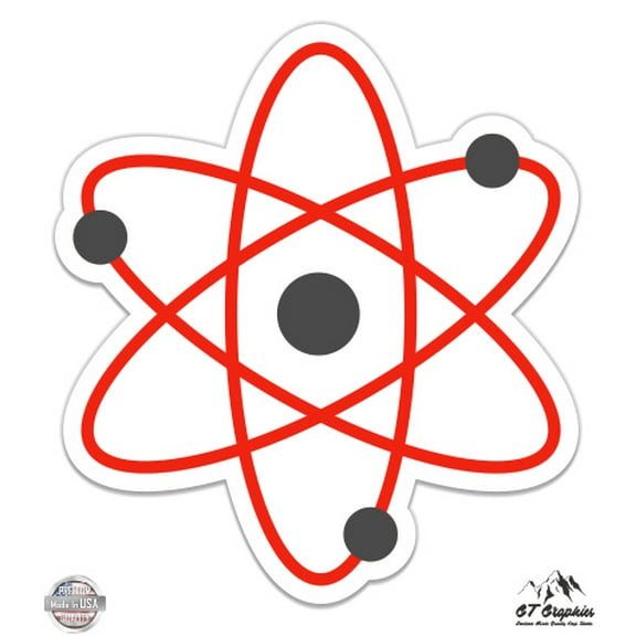 Atom - 3" Vinyl Sticker - For Car Laptop I-Pad Phone Helmet Hard Hat - Waterproof Decal