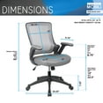 thumbnail image 4 of Techni Mobili Mid-Back Mesh Task Office Chair with Height Adjustable Arms, Grey RTA-8030-GRY, 4 of 8