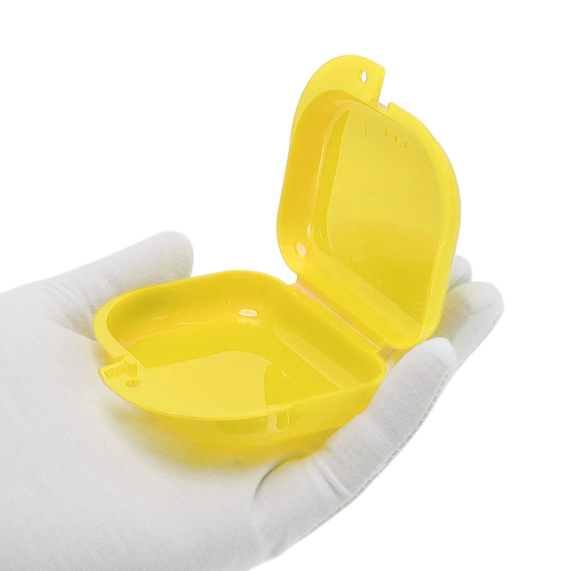 Unique Bargains Mini Braces Box with Brush 1 Set Yellow