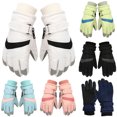 thumbnail image 2 of Nuevos guantes de esquí para niños, mitones de retazos de colores contrastantes, hebilla colgante de invierno, impermeables, a prueba de viento, guantes cálidos para nieve para niños,, 2 of 5