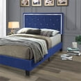 thumbnail image 3 of Pemberly Row Lit Plateforme Grand Moderne Rembourré en Velours, Bleu, 3 of 6
