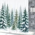 thumbnail image 3 of Tchckioa Watercolor Pine Tree Shower Curtain,36x72 Inch Waterproof Hooks Bath Curtain for Bathroom, 3 of 6