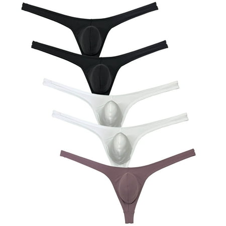 Botmois 5PCS/LOT Men s Solid Spandex Micro Thongs Sexy Guy Contoured Pouch Bikini Tangas String Briefs Lingerie Underpants 5OO M