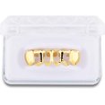 thumbnail image 3 of LAICAIW New Custom Fit 18K Gold Plated Vampire Four Open Face Gold Grillz Set, 3 of 6
