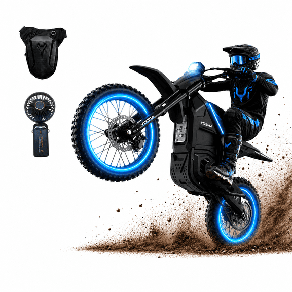 Yozma IN10 2600W Electric Dirt Bike for Teens Adults, 40 MPH, 48V 23.4Ah, 53-Mile Range, Black