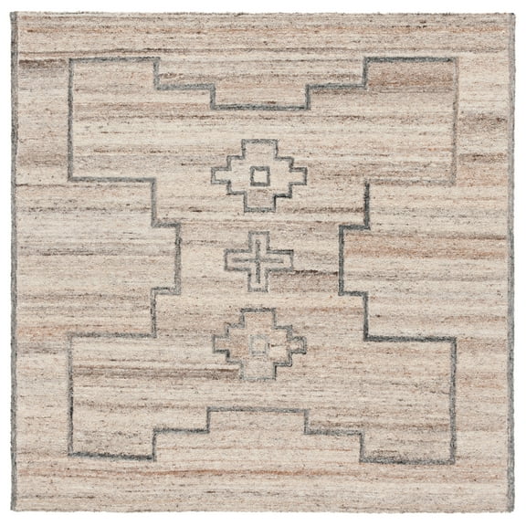 SAFAVIEH Kenya Alphonse Geometric Area Rug, Brown/Beige, 6' x 6' Square