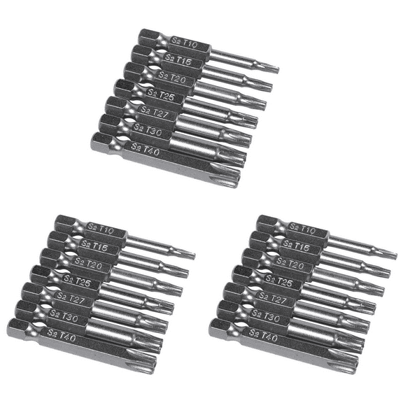 21Pcs Set Star Bit Screwdriver Drill Bits Screw Driver Magnetic 1/4Inch Hex Shank Hand Tools Five-Pointed Star Bore Hole