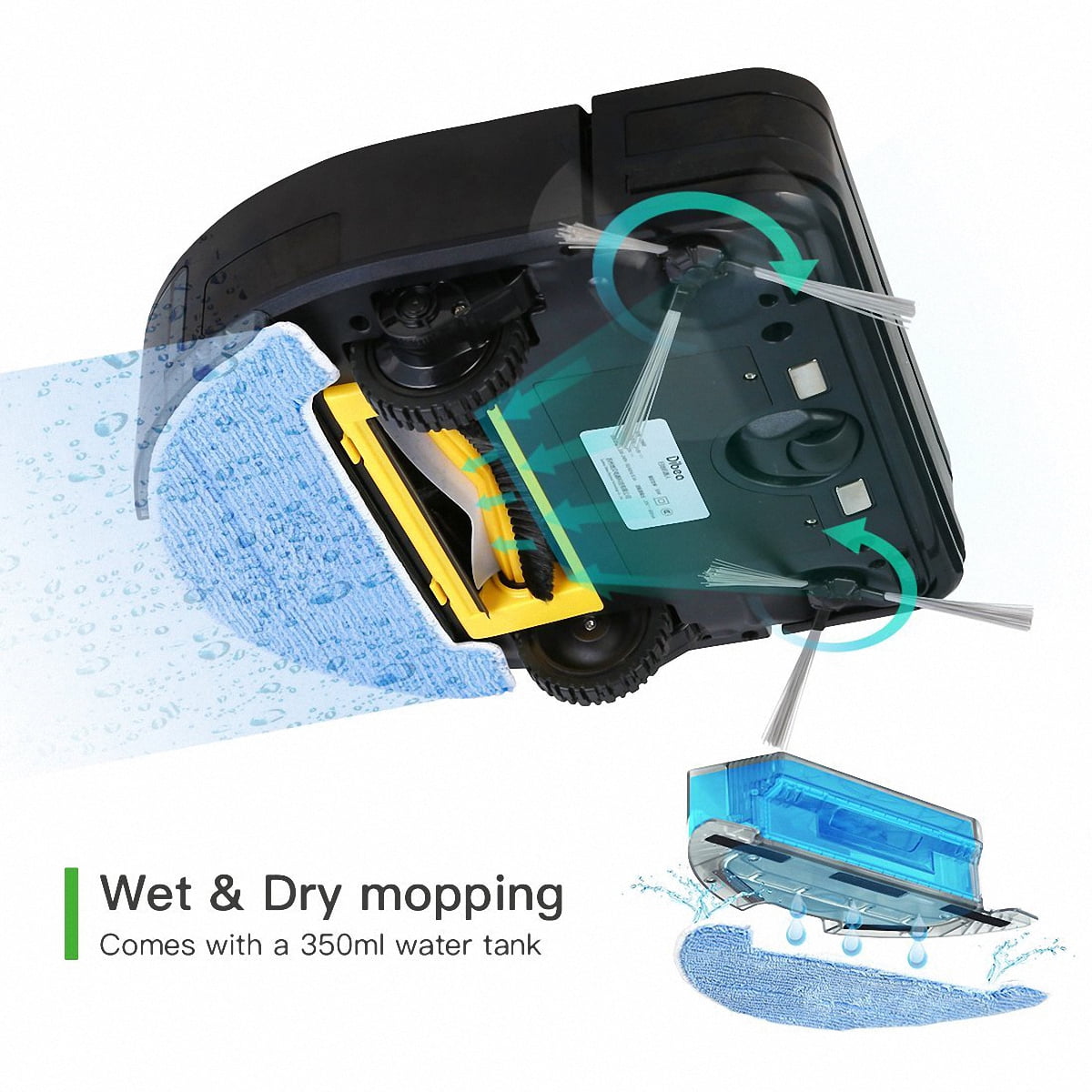 Edge Cleaning & Cliff Sensor Tec w/Remote SelfCharging 2in1 Dry