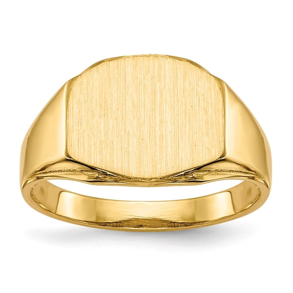 14K Yellow Gold Ring Band Signet 8.5x11.5mm Open Back
