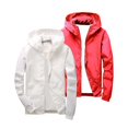 thumbnail image 2 of Boy's Lightweight Jacket UPF 50+ Waterproof Windbreaker Zip up Hoodie Packable Softshell Jacket for Travel​ Hiking 2 PCS Coat, 2 of 8