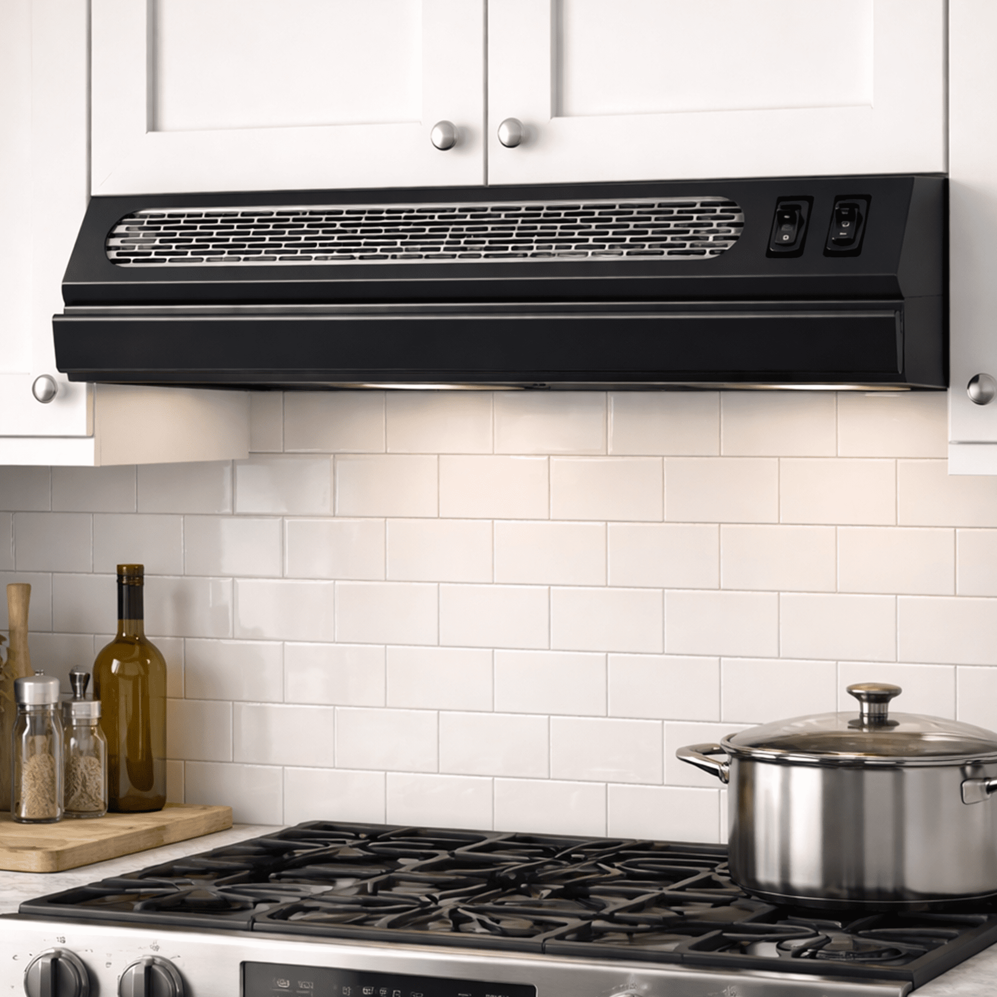 Summit 24 Inch Recirculating Range Hood, Retractable, Black - HRTX24B Made in the USA