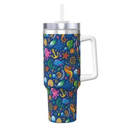 

Ocsxa Sea Fish Print 40oz Stainless Steel Vacuum Insulated Tumbler Car Cup Coffee Mug with Spillproof Lid Keep Your Drink Hot or Cold on the Go