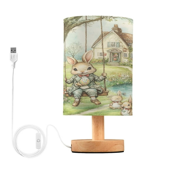 BZSMCE Lamp Modern Whimsical Happy Rabbits Creative Patter Night Light