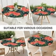 thumbnail image 6 of Floral Tablecloth Abstract Watercolor Pattern Waterproof Round Cover with Elastic Edges and Back for Rustic Dining, 6 of 6