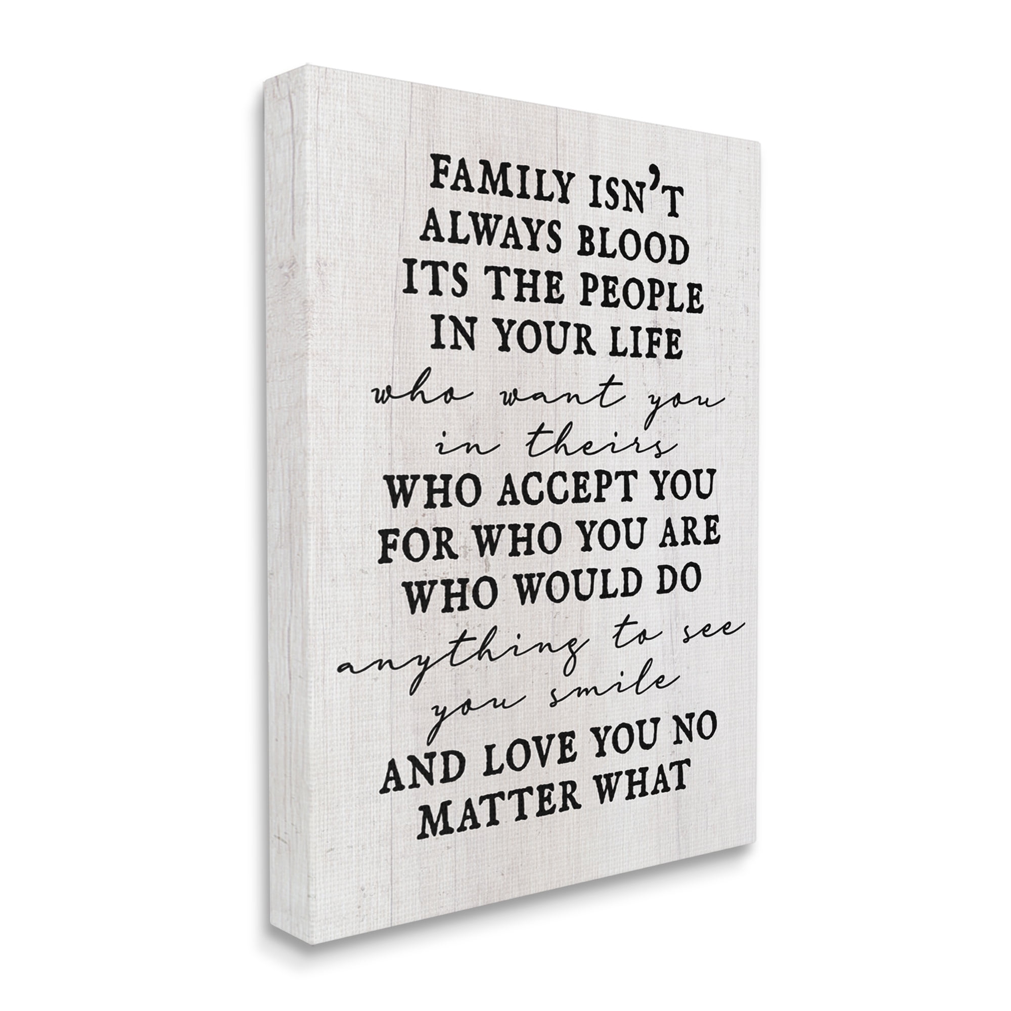 Stupell Industries Moving Family Quote Acceptance Text Plank Patterned Graphic Art Gallery Wrapped Canvas Print Wall Art, Design by Daphne Polselli