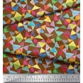 thumbnail image 2 of Soimoi Crepe Silk Fabric Triangle Geometric Print Fabric by The Yard 42 Inch Wide, 2 of 3