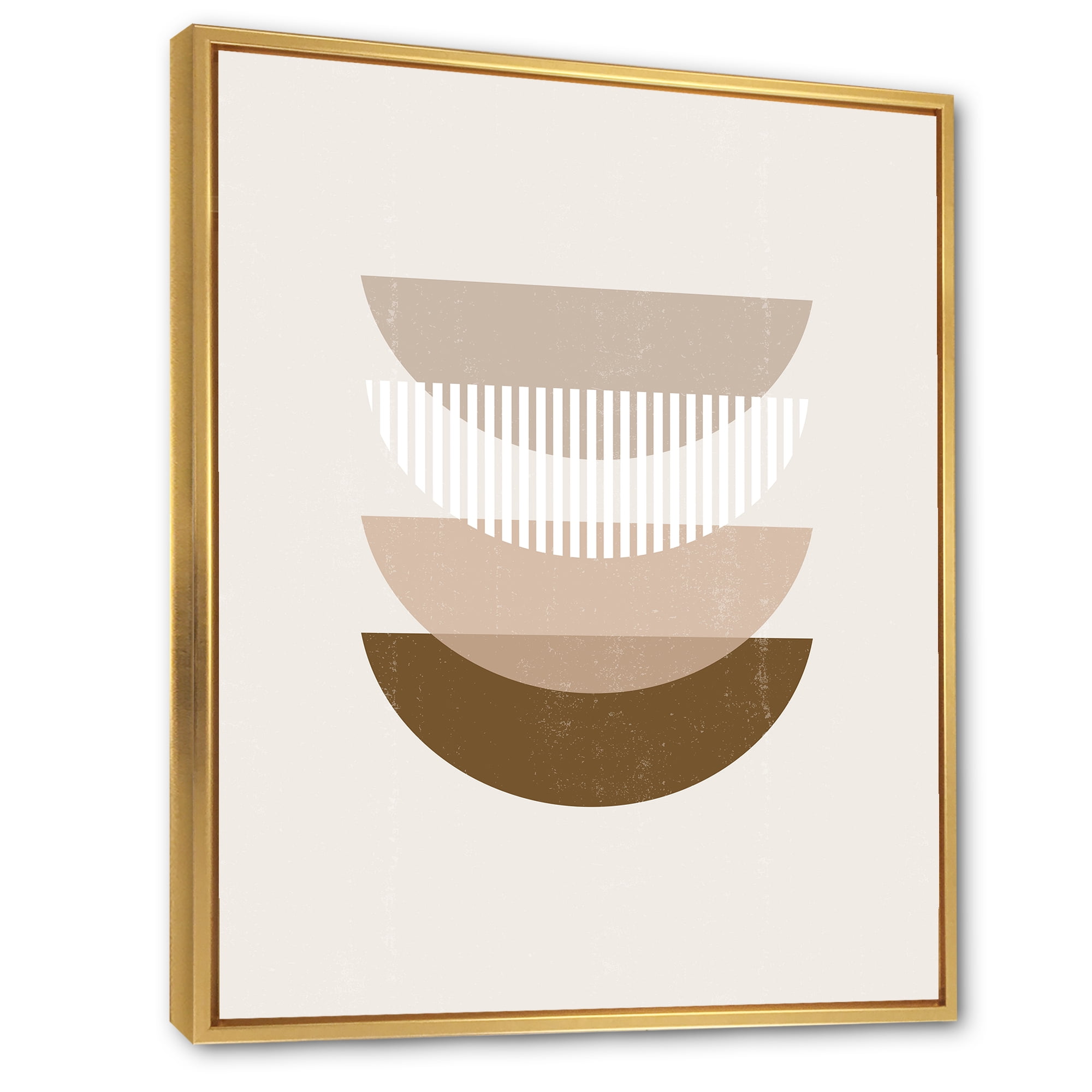 Designart 'Abstract Moon and Sun Geometric Print III' Modern Framed Canvas Wall Art Print