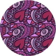 thumbnail image 1 of Ahgly Tapis Rond Lavable en Machine Intérieur Transitionnel Prune Velours Violet, 3 Pieds Rond, 1 of 7