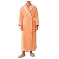 thumbnail image 1 of FhsagQ Pajamas Men's Pajamas Bikini Underpants Comfortsoft Mens Fuzzy Robe Mid Length Bathrobe Belted Soft Bath Robes Kimono Robe with Pockets Fall Winter Spa Robes Orange M, 1 of 3