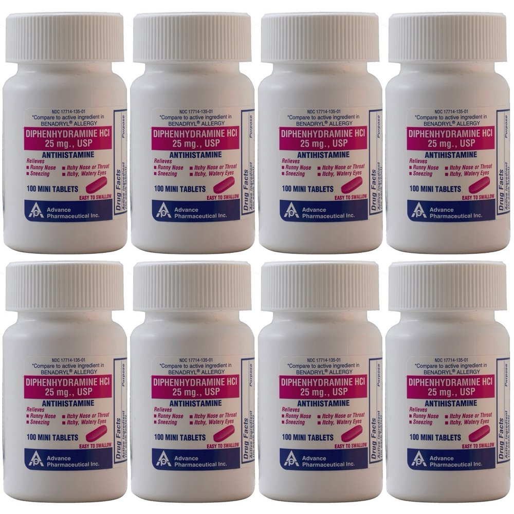 Diphenhydramine 25 mg Generic Benadryl Allergy Medicine and