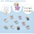 thumbnail image 4 of 10Pcs Plastic Mobile Dustproof Plugs with Alloy Enamel Flower Pendants Mixed Color 2.7cm 10pcs/set, 4 of 7
