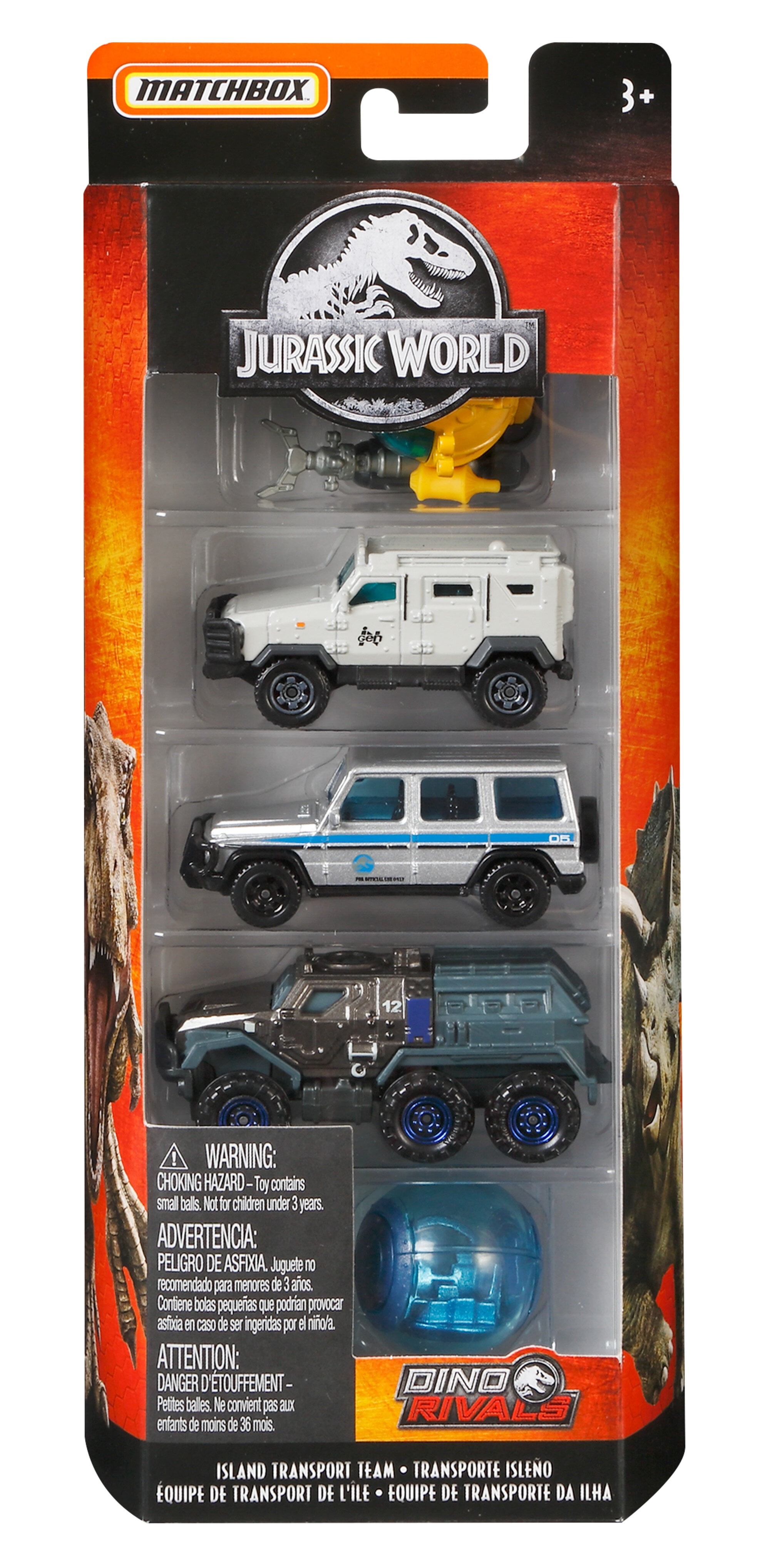Mattel Matchbox FMX40 5er-Pack sortiert Jurassic World Die-Cast Fahrzeug 