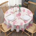 thumbnail image 3 of Pioneer Flower Floral Print Pattern Round Tablecloth 60"x60",Wrinkle Wipeable Table Cloth for Kitchen Dining Room Picnic Patio Party, 3 of 6