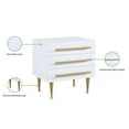thumbnail image 4 of Meridian Furniture Marisol Table de Chevet Contemporaine Finition Blanche Riche, 4 of 5