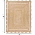 thumbnail image 2 of Rajputana Natural Jute Scalloped Bohemian Decor Handwoven Custom Decorative Rug (BD1) (6x8 ft-WHT), 2 of 4