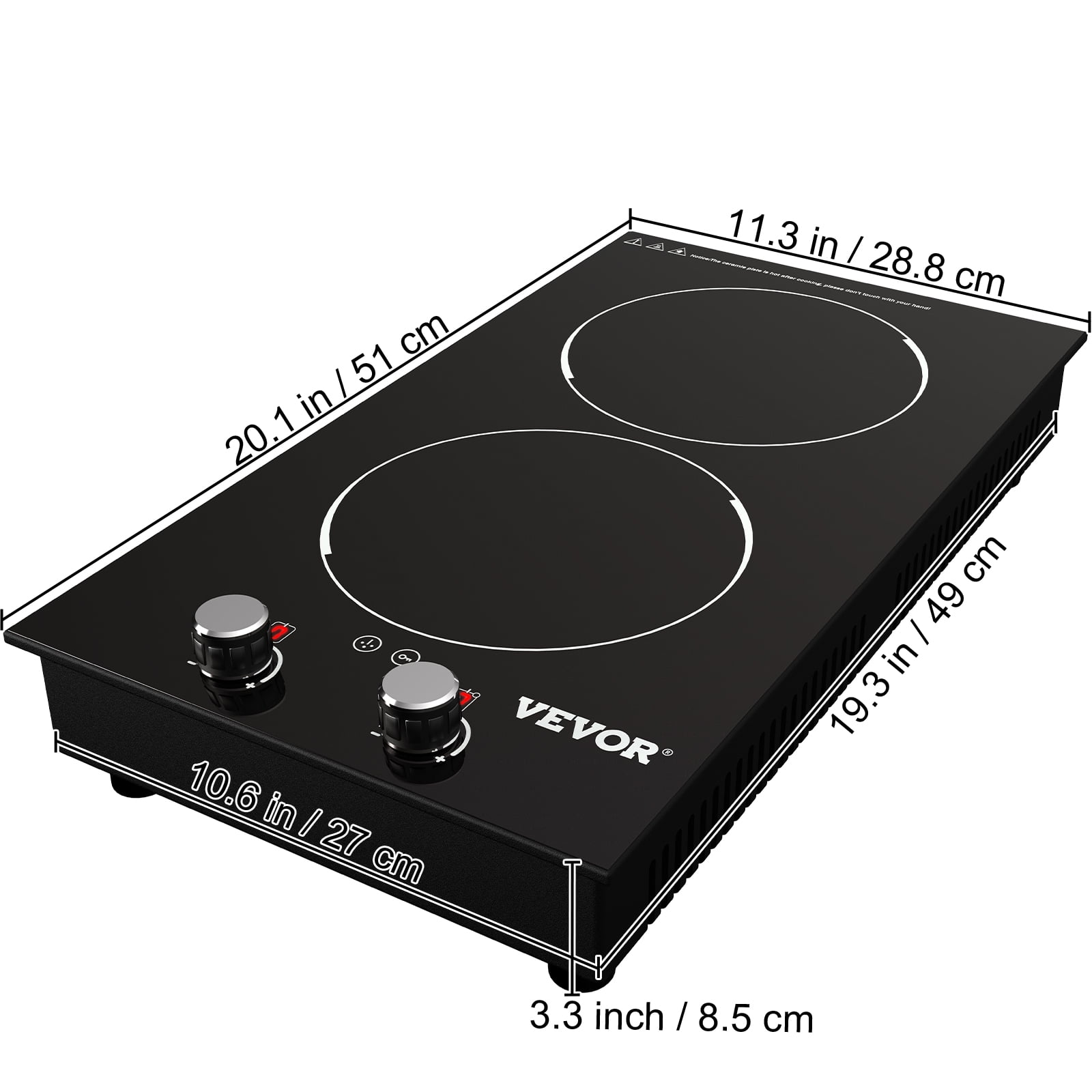VEVOR 30.3 x 20.5 in. Built-in Induction Electric Cooktop in Black Stove Top  with 4 Modular Burners Ceramic Glass QRSCKDC30220VG35MV4 - The Home Depot