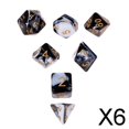 thumbnail image 1 of Dados poliédricos Baoblaze 7 Uds para mazmorras y dragones juego de troqueles negro 6 piezas, 1 of 8