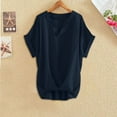 thumbnail image 2 of Women's Fashion Shirt Short Sleeve V Neck Summer Top Stylish Slit Design Casual Blouse Trendy Spring Long Sleeve Comfortable Soft Fabric, 2 of 2