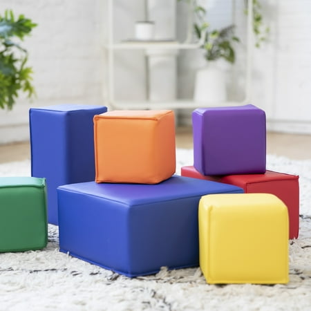 ECR4Kids SoftZone Toddler Foam Building Blocks, Assorted, 7-Piece